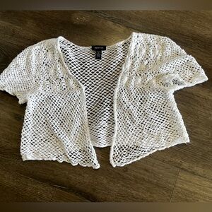 Spense White Open Knit Sweater